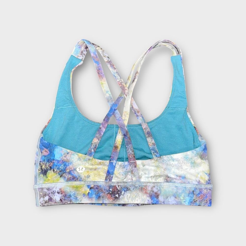 Lululemon Power Y Crisscross Sports Bra – Multicolor Abstract – Size S - Picture 2 of 3